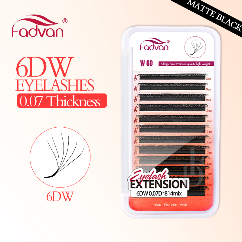 Eyelash Extension For Asian Eyes - FADVAN Real 6D W lashes 0.07