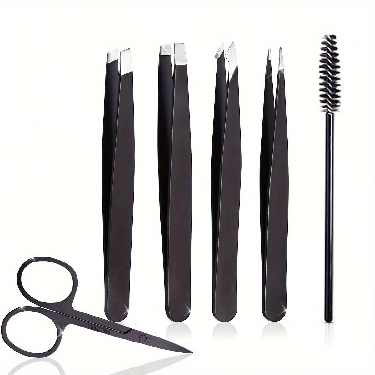 Lash Primer Cleanser - 6pcs Eyebrow Tweezer Set with Curved