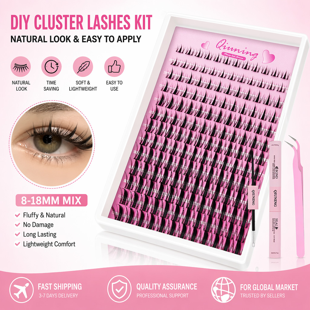 Eyelash Extension Wet Look - QIUNING Lash Clusters Manga Lash Clusters
