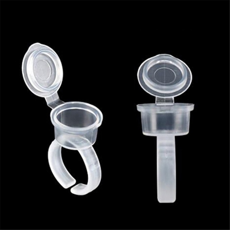 Eyelash Extension Permanent - Transparent Tattoo Ink Rings Cups Permanent