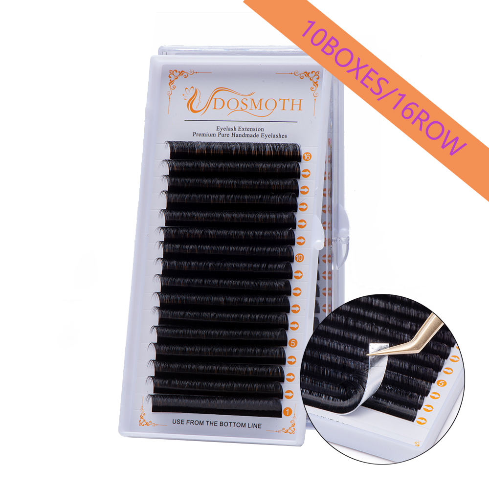 Eyelash Extension For Asian Eyes - DOSMOTH 10 boxes 16rows 7-16mm mink