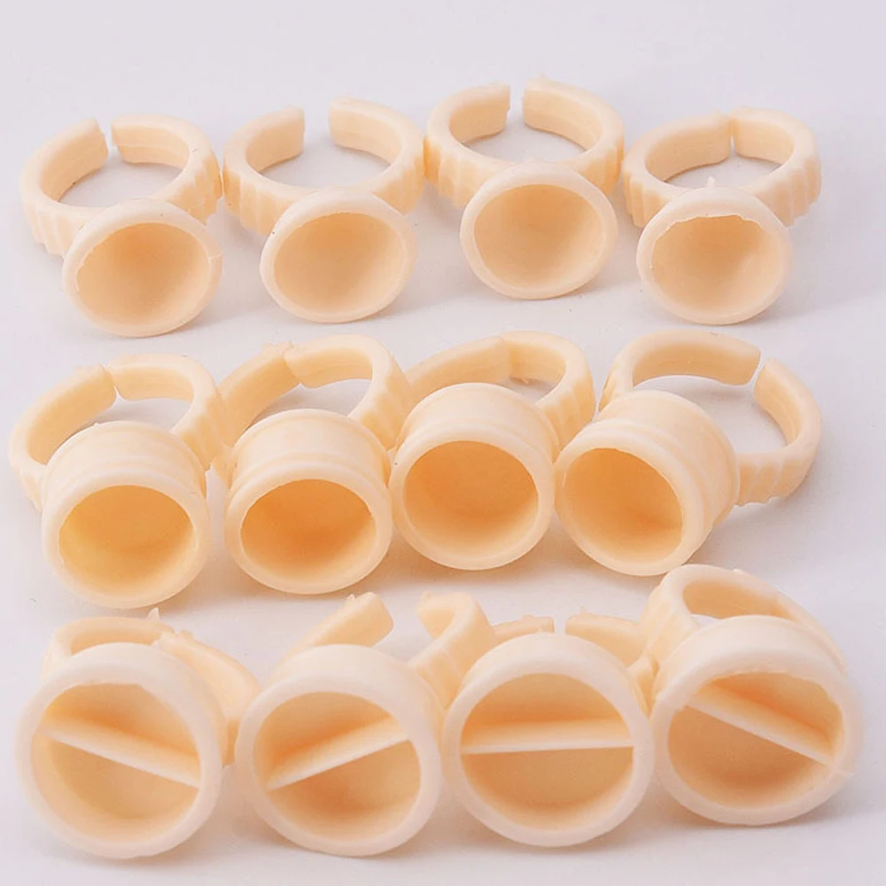 Eyelash Extension Permanent - 100pcs Disposable Silicone Tattoo Ink Rings
