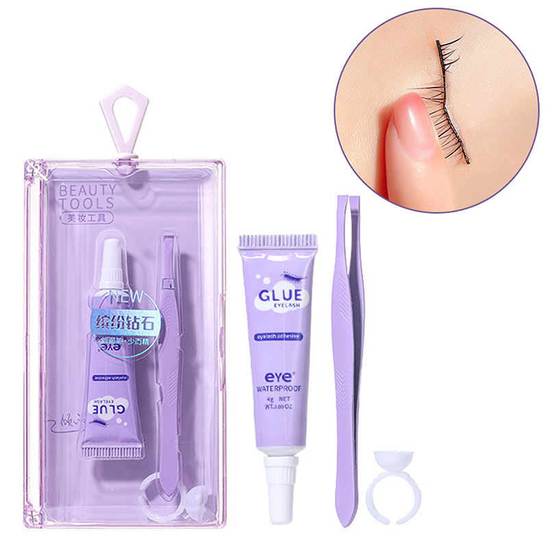 Eyelash Extension Eye Irritation - Eyelash Glue With Tweezers Set Waterproof