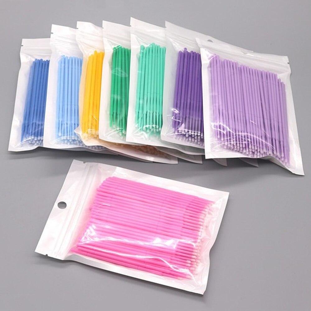 100pcs/lot Micro Brushes Make  - Eyelash Extension Double Lash recension och pris