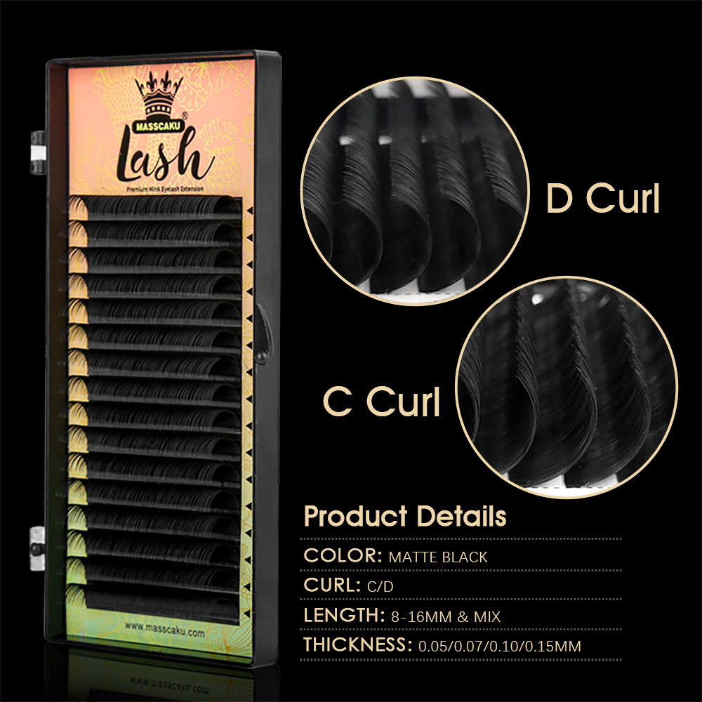 16 Lines MASSCAKU C D Curl Wat - Eyelash Extension Natural Classic recension och pris