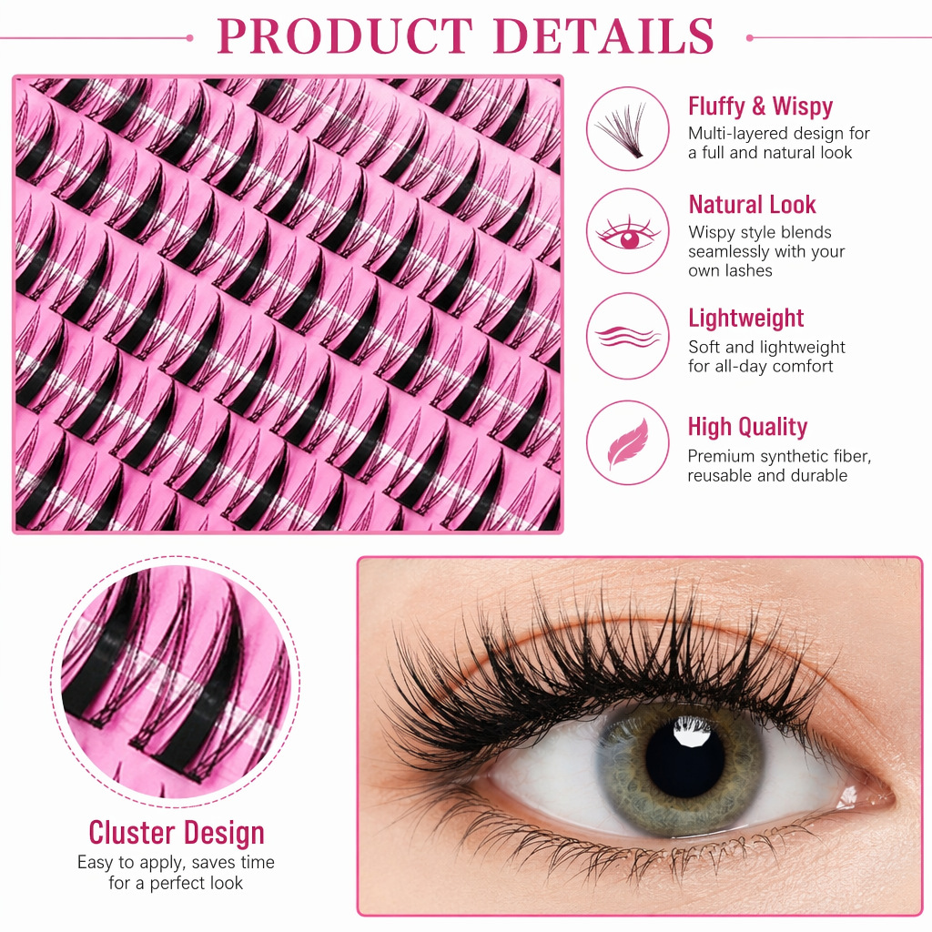 QIUNING Lash Clusters Manga La - Eyelash Extension Wet Look recension och pris