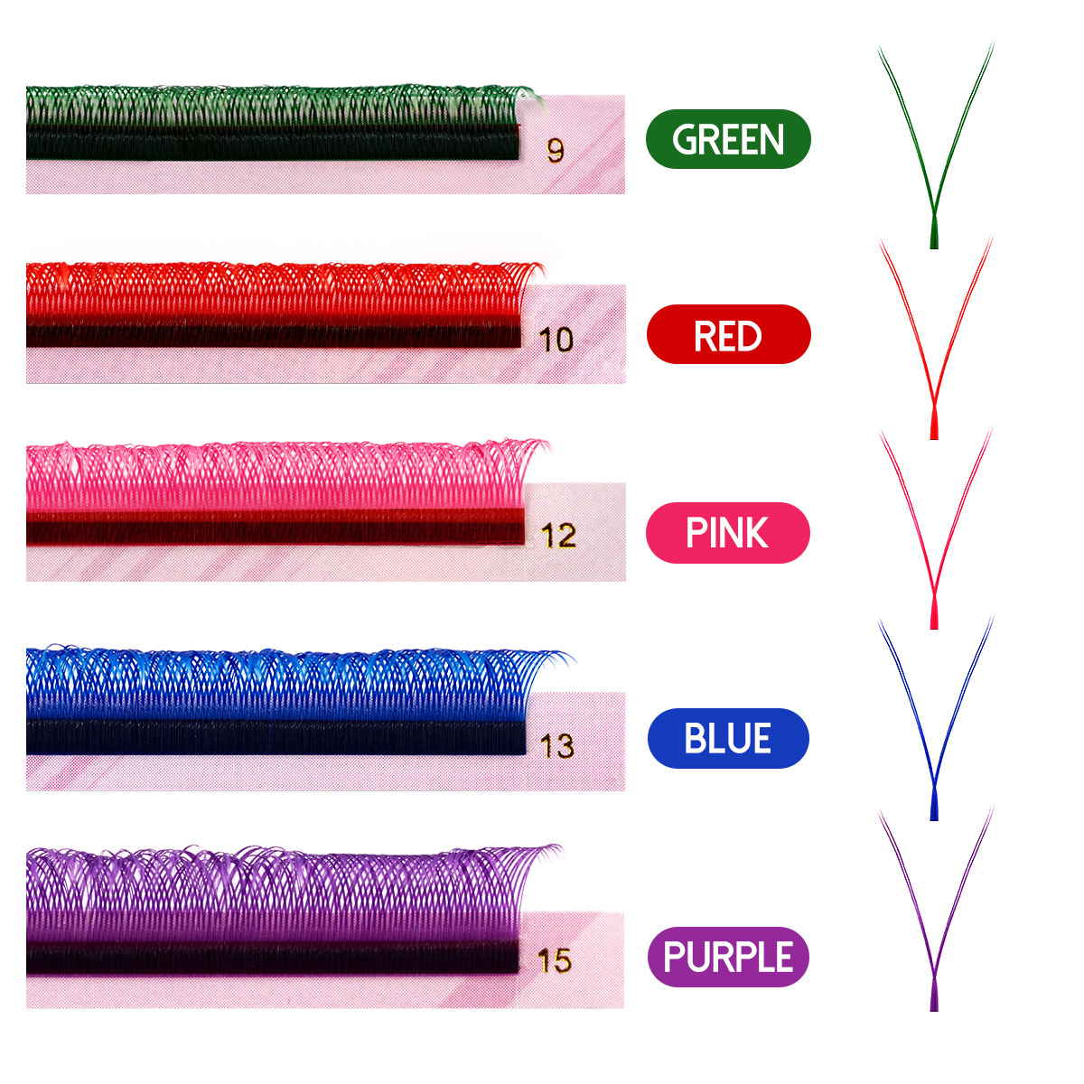 ARISON Mixed Color YY Lashes P - Eyelash Extension Double Volume recension och pris
