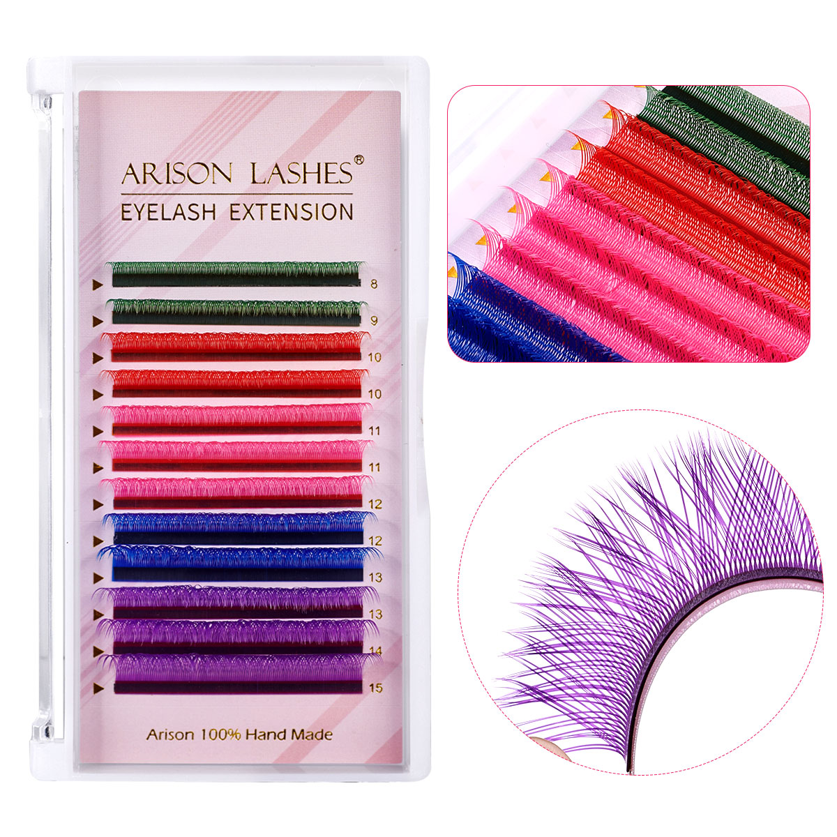 ARISON Mixed Color YY Lashes P - Eyelash Extension Double Volume recension och pris