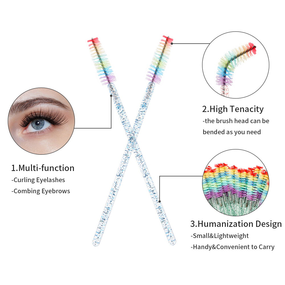 50PCS Rainbow Crystal Eyelash  - Eyelash Extension Double Lash recension och pris