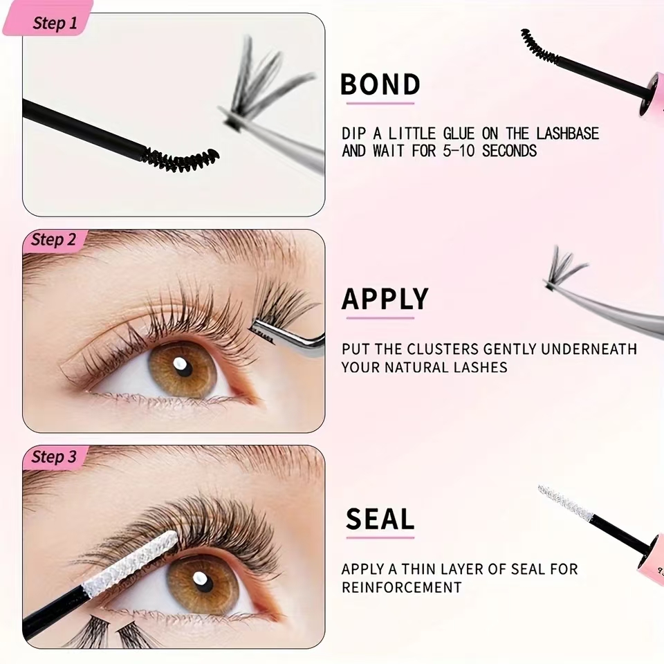 QIUNING Lash Clusters Manga La - Eyelash Extension Wet Look recension och pris
