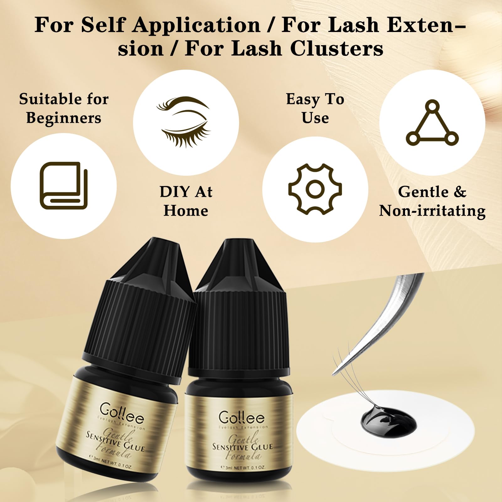Gollee Eyelash Adhesive Cluste - Eyelash Extension Eye Irritation recension och pris